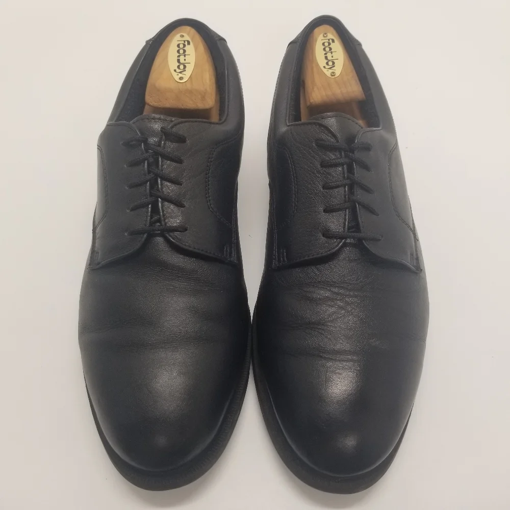 Oakton Comfort 2000 Mens Size 10.5D Vintage Classic Black Leather Oxford Lace Up
